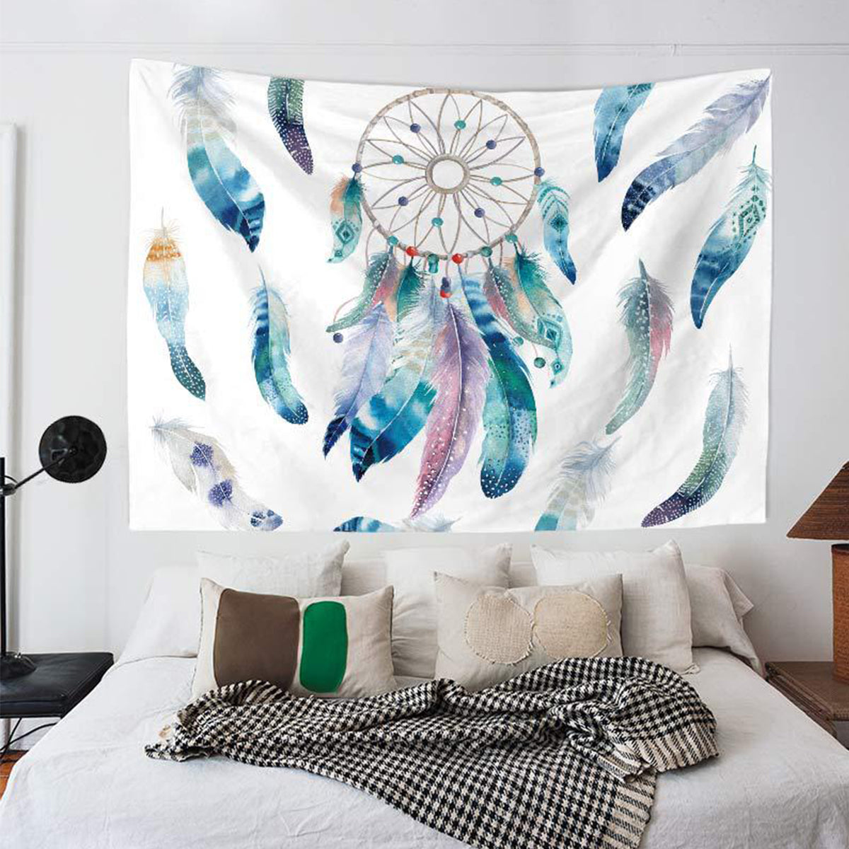 59x51" Colorful Dream Catcher Feather Printed Wall Decor