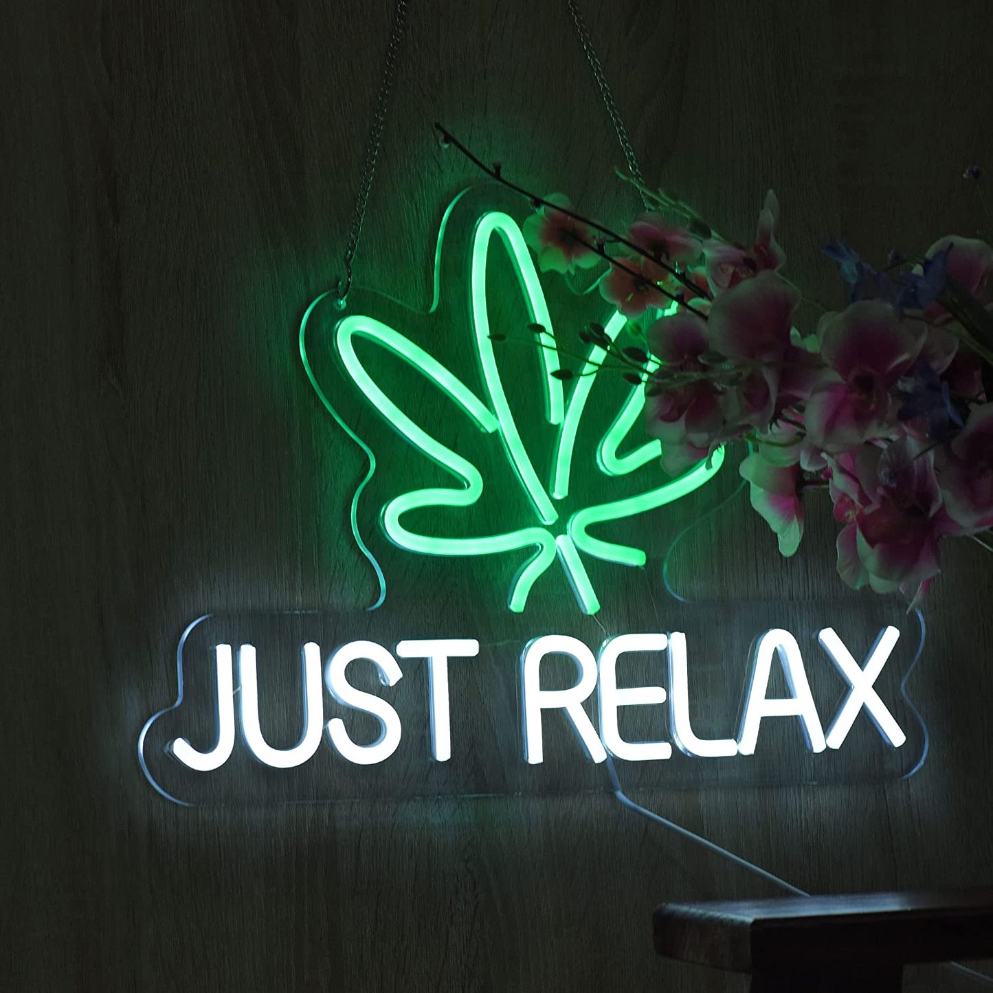 Just Relax LED Neon Lights Signs for Wall Decoration,Powered by USB w/ Dimmable Switch