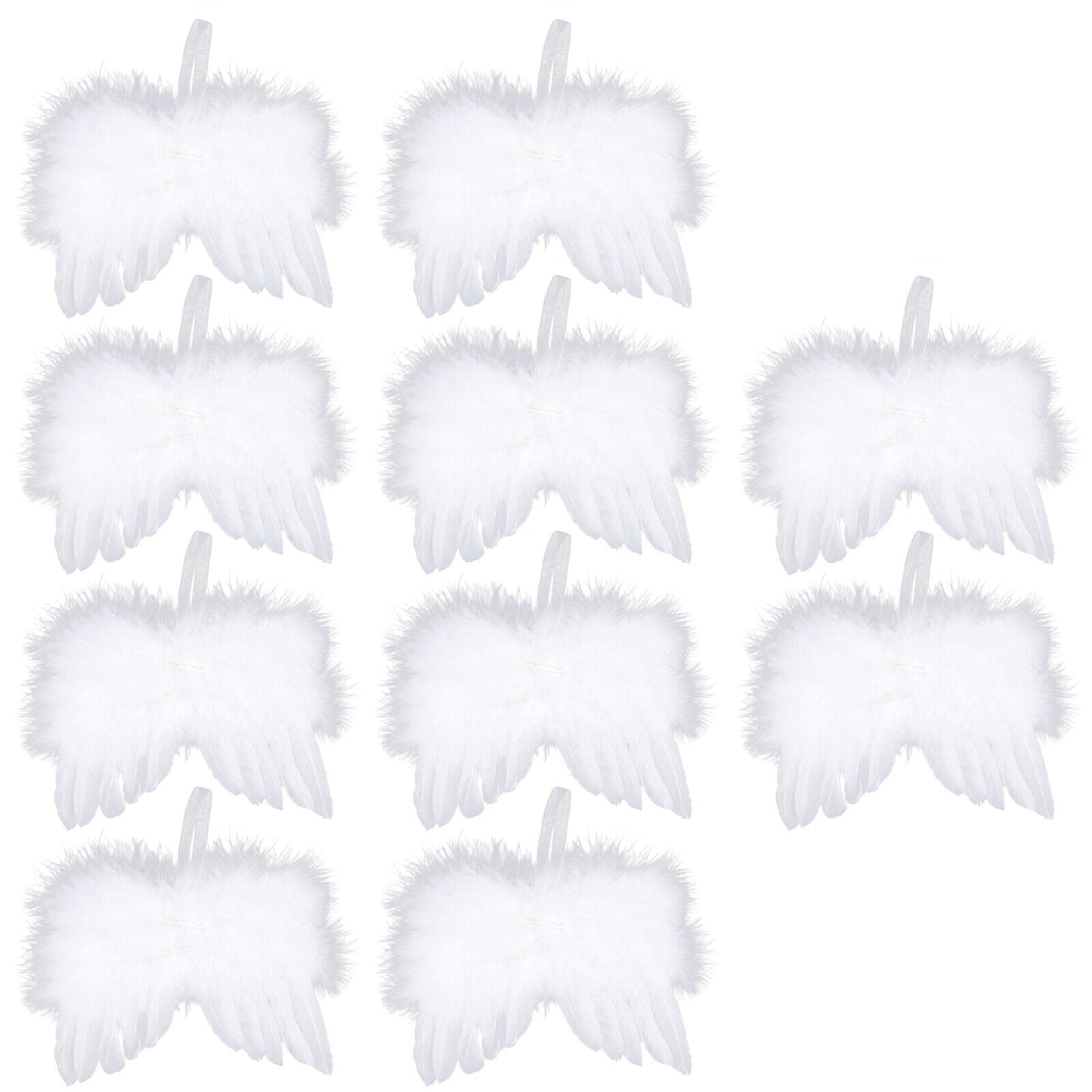 10Pcs Angel Wings Christmas Tree Feather Hanging Decor Xmas Pendant Home Decor