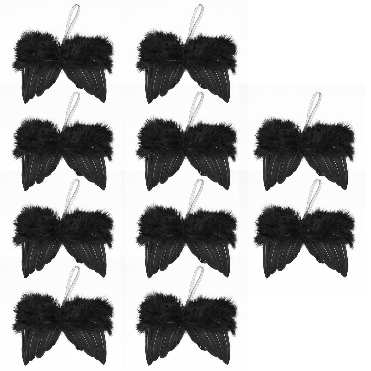 10Pcs Angel Wings Christmas Tree Feather Hanging Decor Xmas Pendant Home Decor