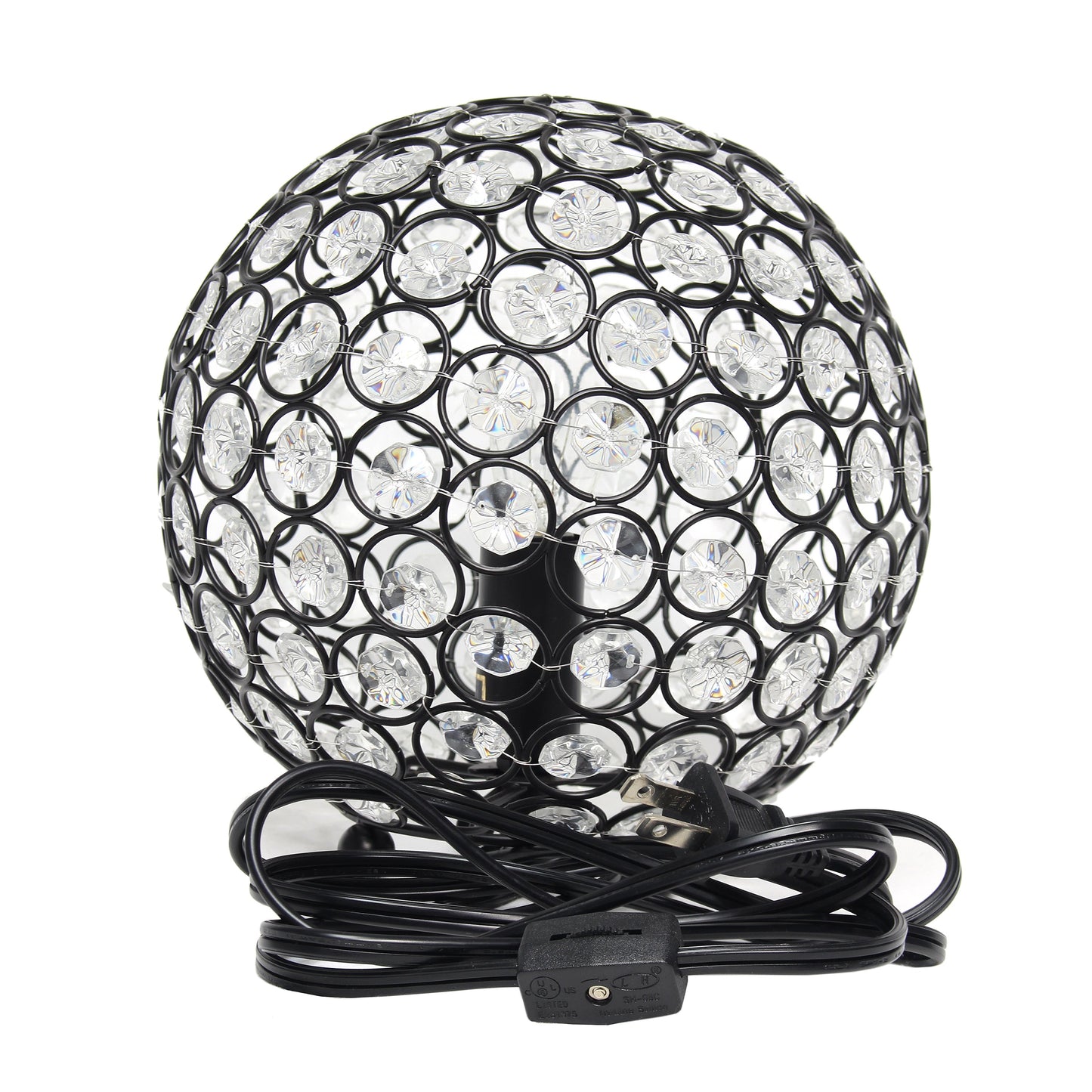 Elegant Designs Elipse 8 Inch Crystal Ball Sequin Table Lamp