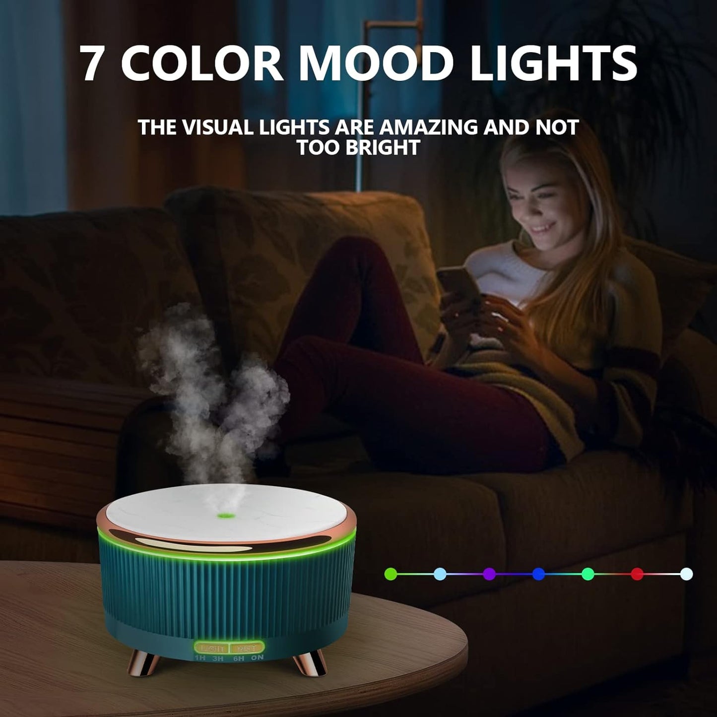 Essential Oil Diffusers with 15x10mL Oils, 500ml Diffuser, Aromatherapy Diffuser Ultrasonic Technology for Large Room, Home, Office