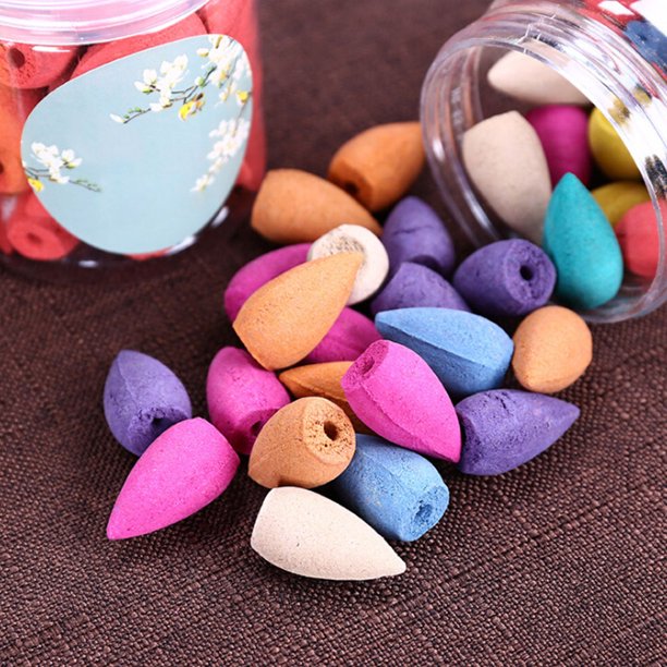 100Pcs Backflow Incense Cones Natural Scents Waterfall Incense Rose Tulip Jasmine Lavender Rose