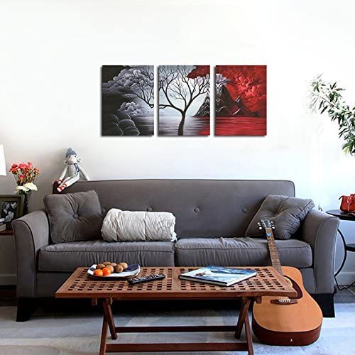 The Cloud Tree Wall Art Oil Paintings Giclee Landscape Canvas Prints for Home Decorations, 3 Panels