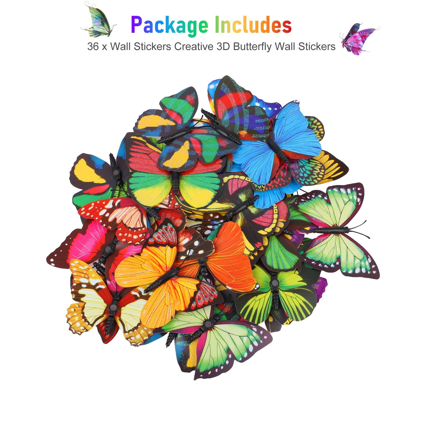 12Pcs Luminous 3D Butterfly Wall Stickers w/ Led Lights