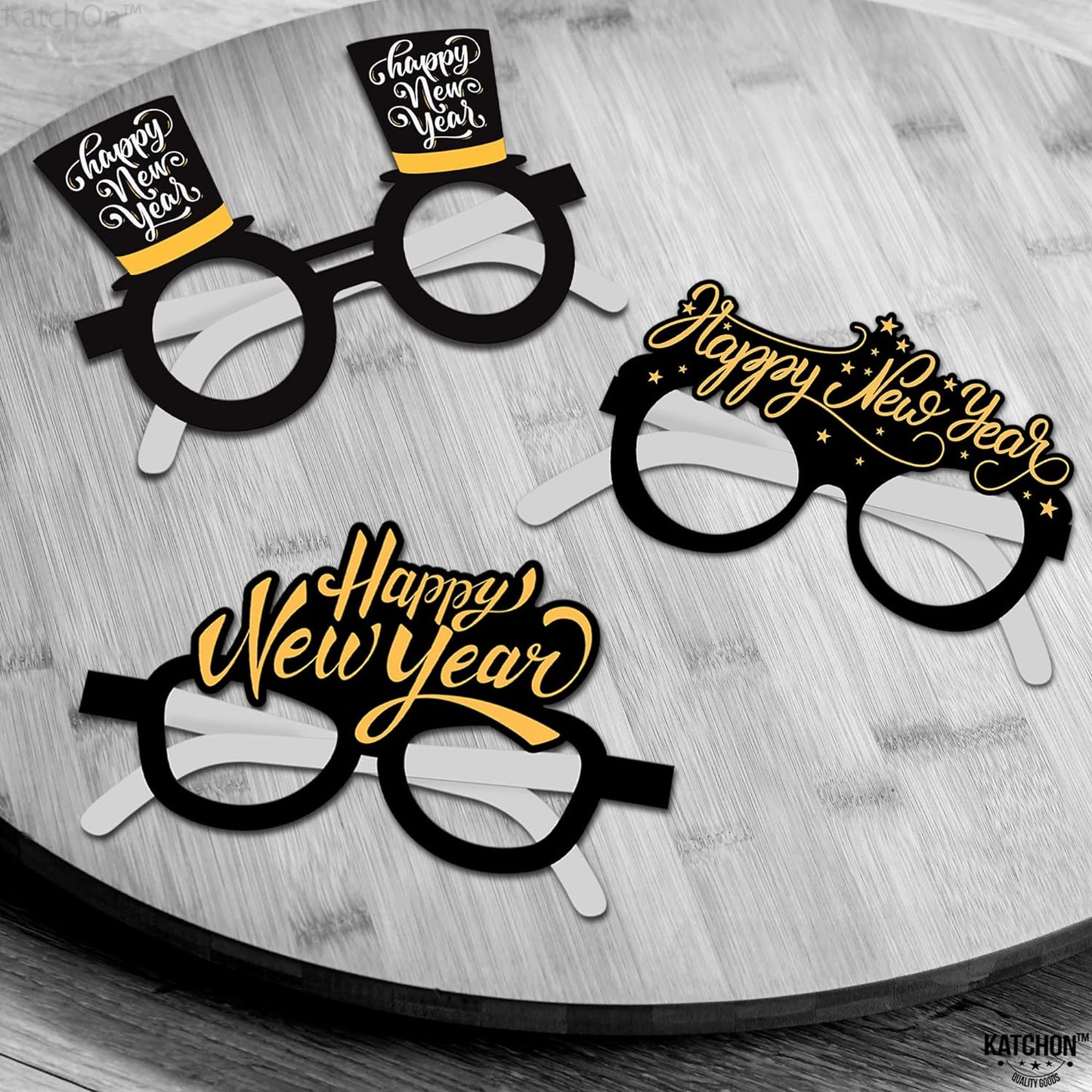 , Happy New Year Glasses 2024 - Pack of 12 | New Years Eve Glasses, New Years Eve Party Supplies 2024 | Happy New Years Party Glasses for Happy New Years Decorations 2024 | NYE Party Supplies