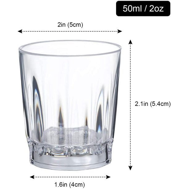 Set 24 Shot Glasses - Plastic 2 oz LED Blinking Barware