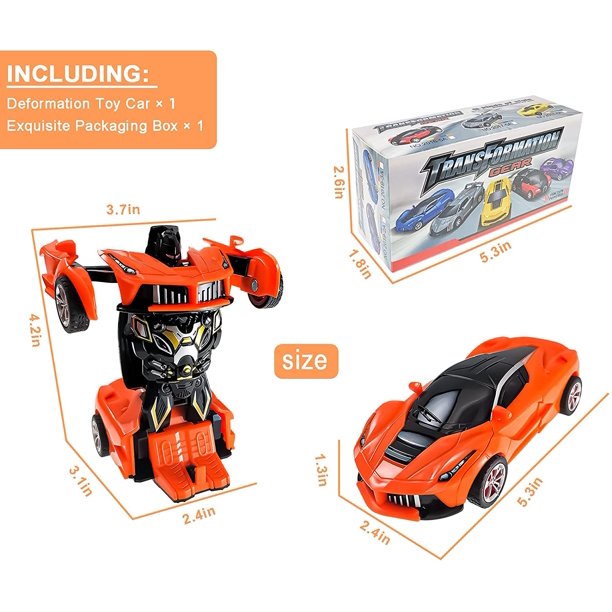 Transforming Toys Cars Robot Toys Gift for Kids Boys Girls - Orange