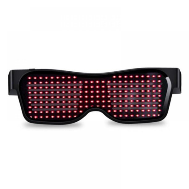 Red LED Customizable Bluetooth Glasses, APP Control LED Display Smart Glasses, USB Rechargeable