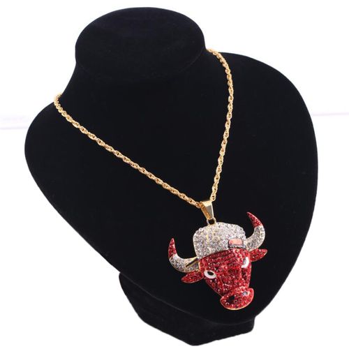 Vintage Hip Hop Bull Skull Necklace for Men