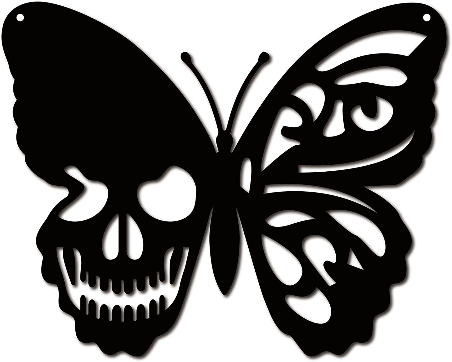 Black Large Skull Butterfly Metal Wall Art Decoration 9.4 x 11.8inch