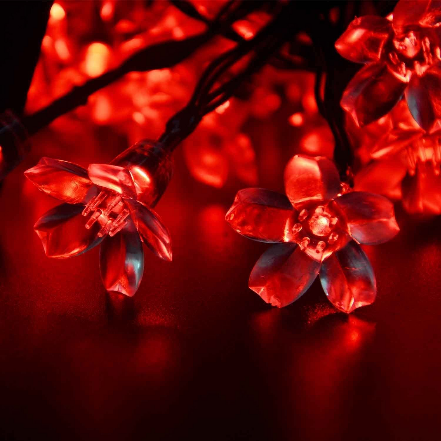 33 Feet 100 LED Cherry Flower Fairy String Lights Christmas, 8 Flash Modes with Tail Plug