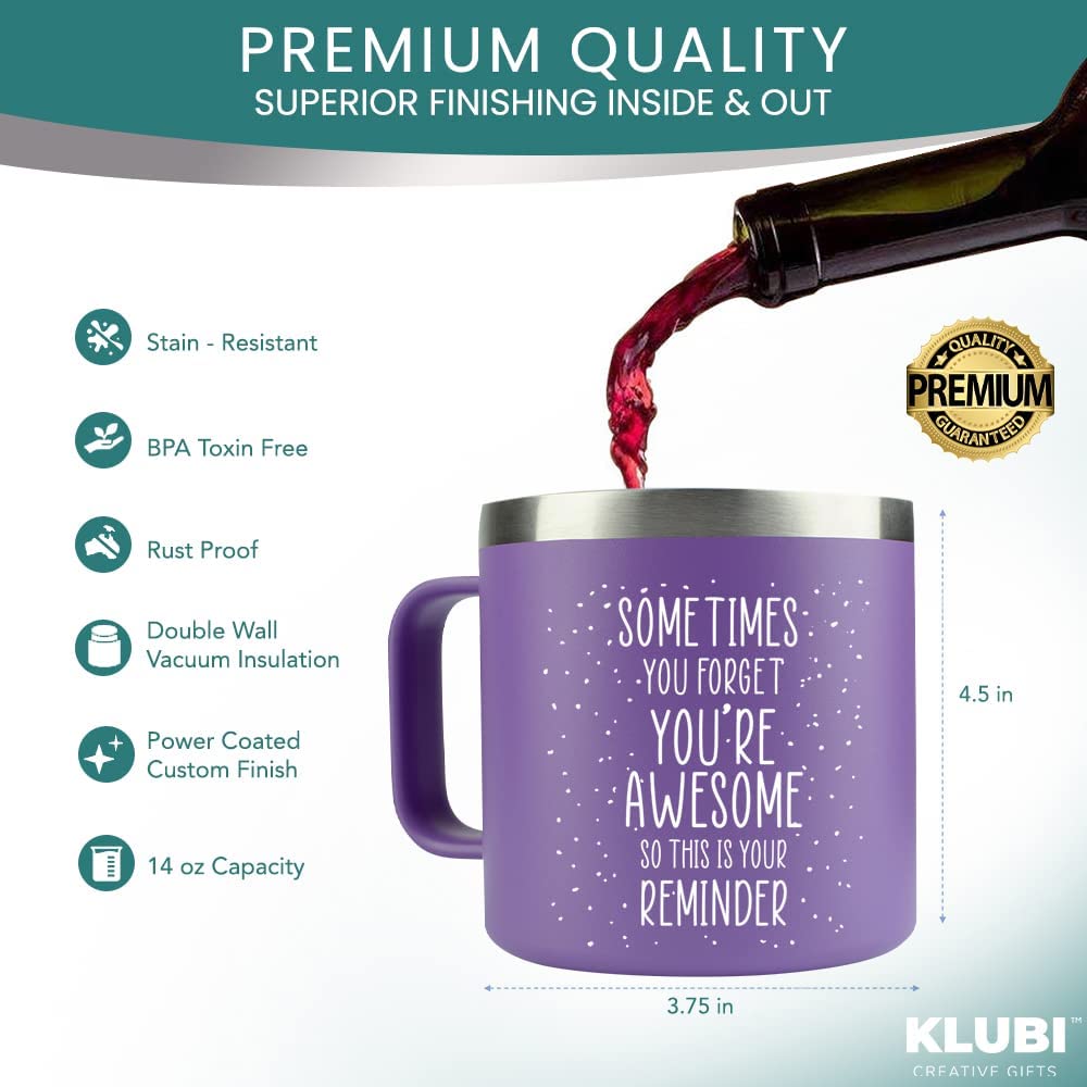 Christmas/Birthday Inspirational Gifts for Women -Stainless Steel Coffee Purple Mug/Tumbler