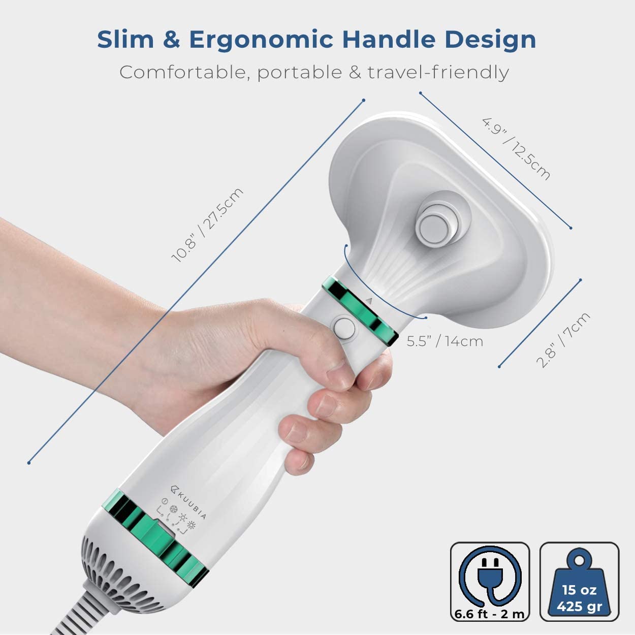 Portable & Quiet 2 in 1 Pet Hair Dryer with Self Cleaning Slicker Brush for  Dogs & Cats