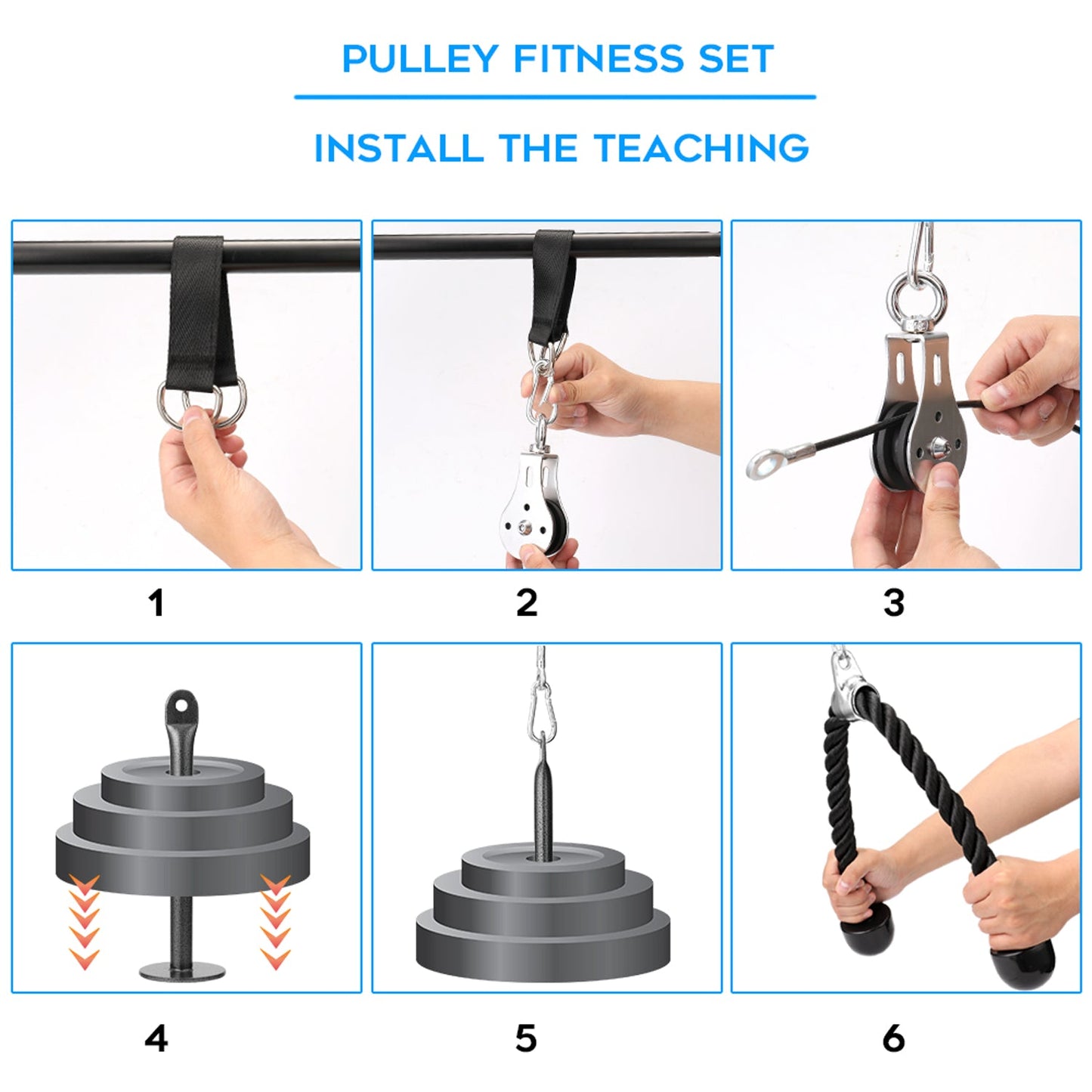 DIY Pulley Cable Machine Attachment System Loading Pin Lifting-(A)