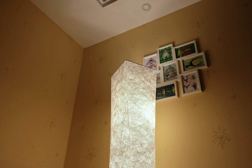 Design 61'' Creative LED Floor Lamp, Softlighting Minimalist Modern Contemporary with Fabric Shade & 2 Bulbs Floor Lamps for Living Room Bedroom Warm Atmosphere(Tyvek Dupont 10 x 10 x 61 inch)