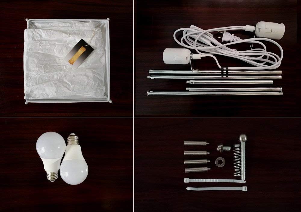 Design 61'' Creative LED Floor Lamp, Softlighting Minimalist Modern Contemporary with Fabric Shade & 2 Bulbs Floor Lamps for Living Room Bedroom Warm Atmosphere(Tyvek Dupont 10 x 10 x 61 inch)