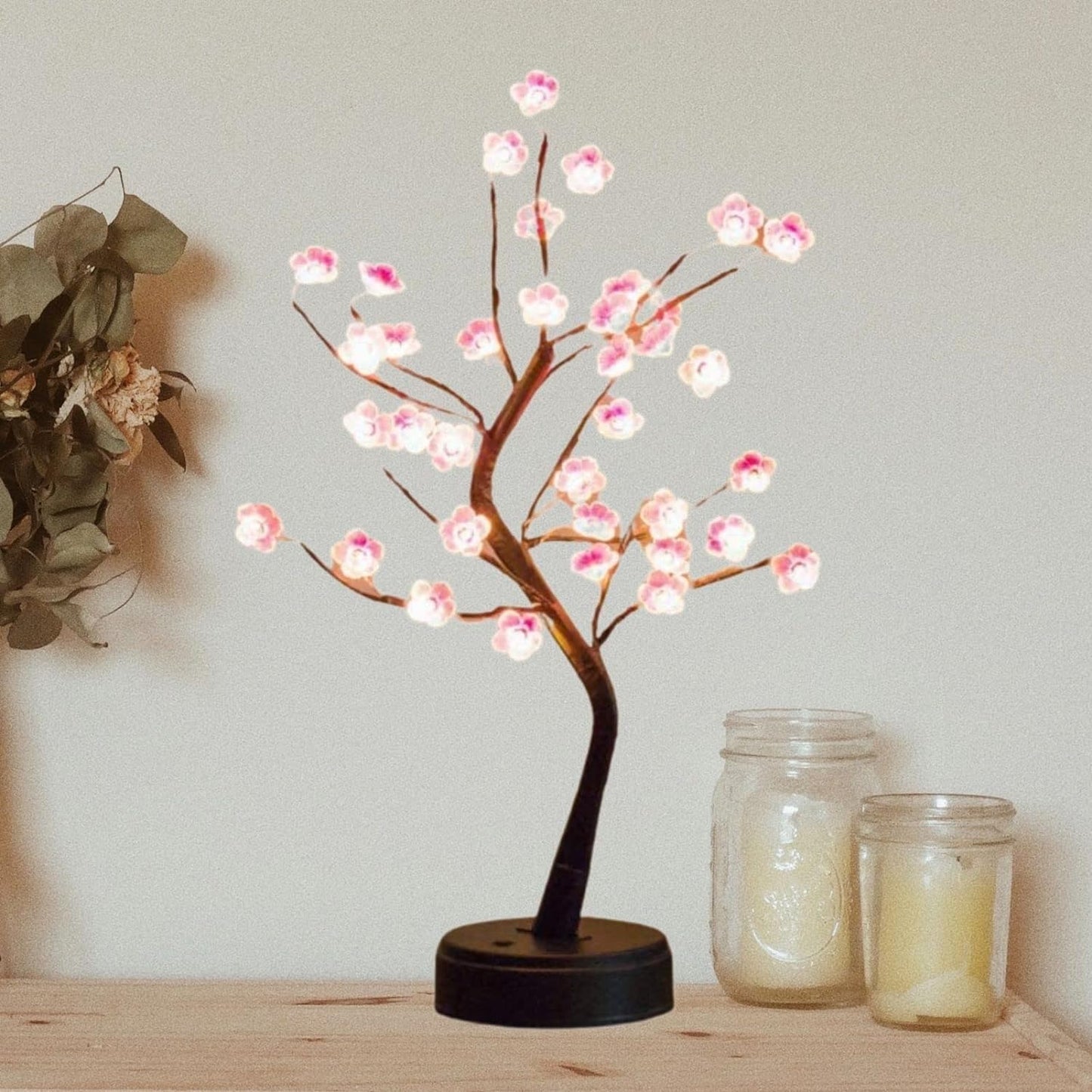 Cherry Blossom Tree Lamp, 18inch 36 Led Bonsai Tree Lights, Battery/USB Operated Japanese Decor Night Lights for Bedroom Home Christmas New Year Party Gift Idea