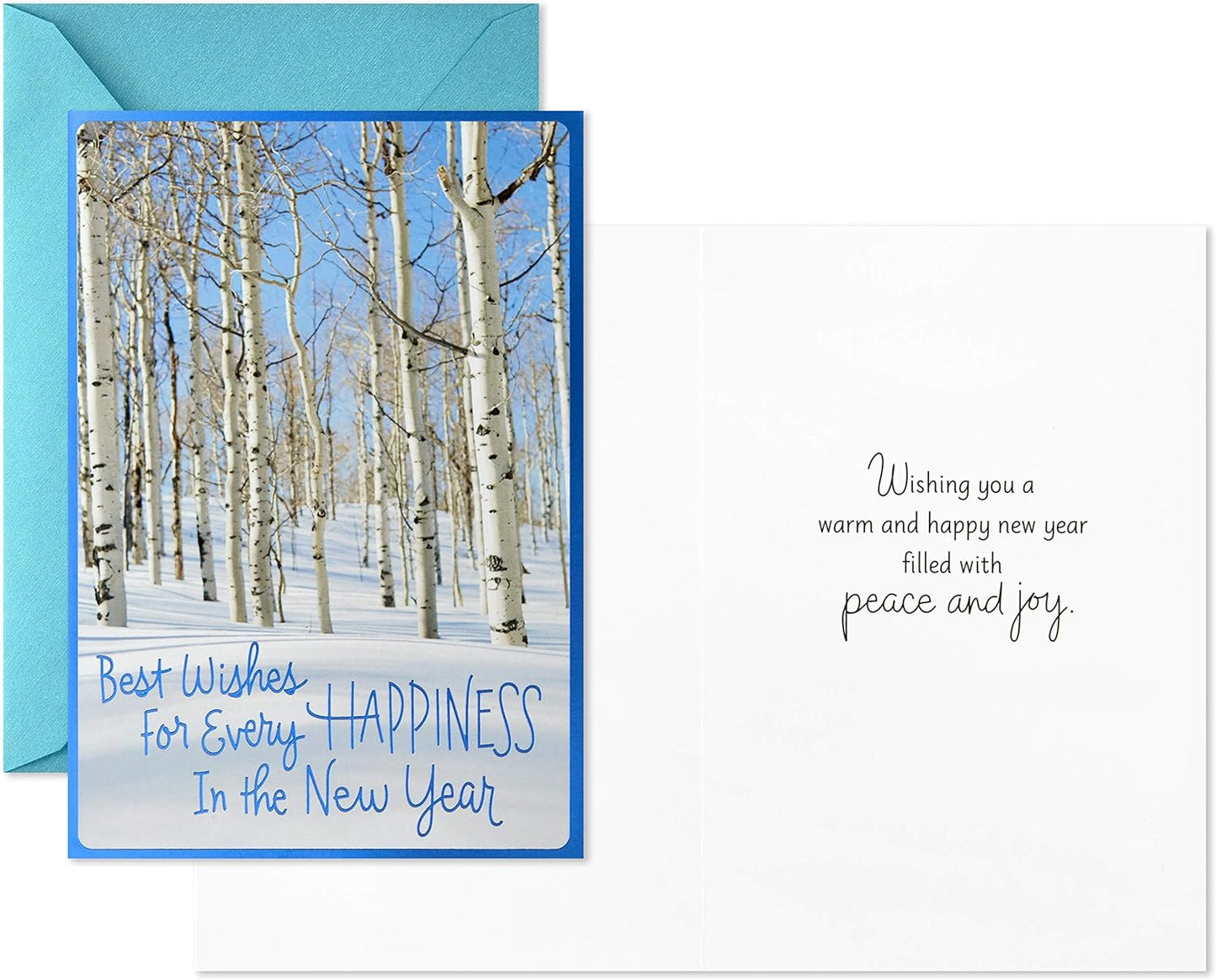 Happy New Year Cards, Peace and Joy (10 Cards with Envelopes)