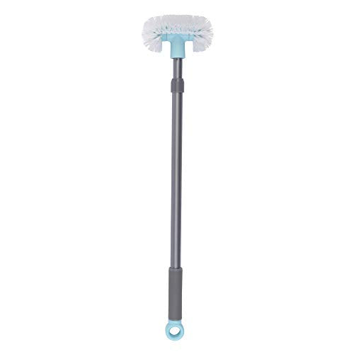 Extendable Bathroom Tub and Tile, Graphite/Aqua Bathtub Scrubber, 40.8" x 2.5" x 10"