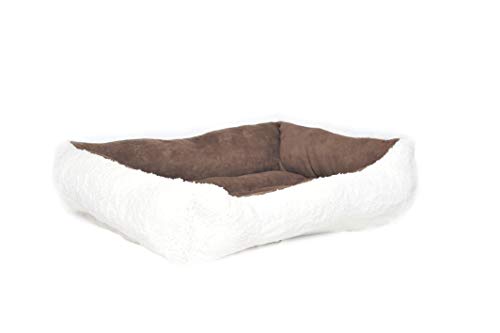 Reversible Rectangle Pet Bed w/ Dog Paw Printing, 25 by 21 inches