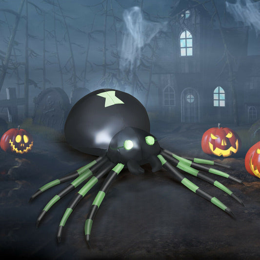 6FT Halloween Inflatable Blow-Up Spider w/ LED Lights