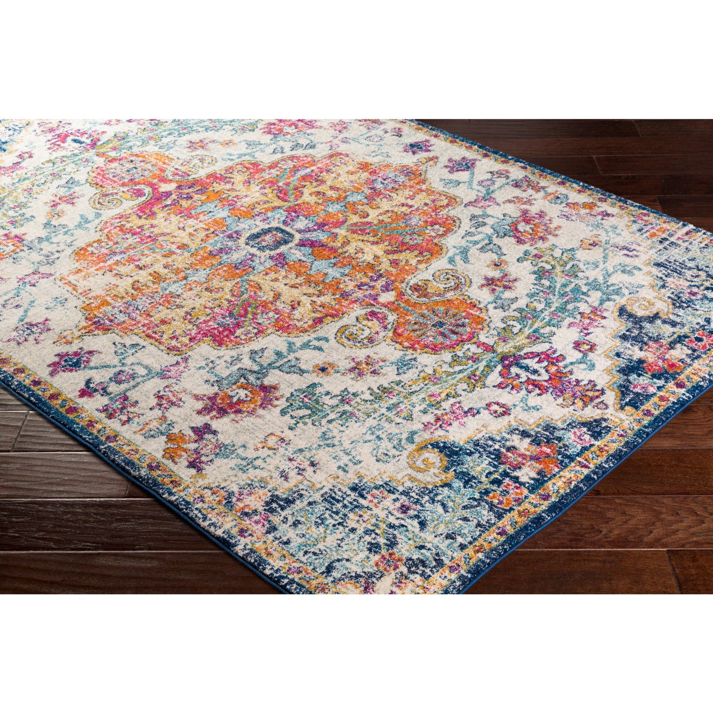 Sandhya Traditional Blue Area Rug; 3'11" x 5'7" Rectangle Blue