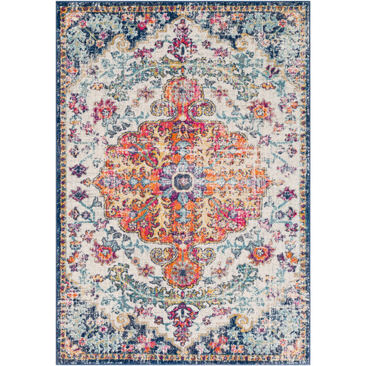 Sandhya Traditional Blue Area Rug; 3'11" x 5'7" Rectangle Blue