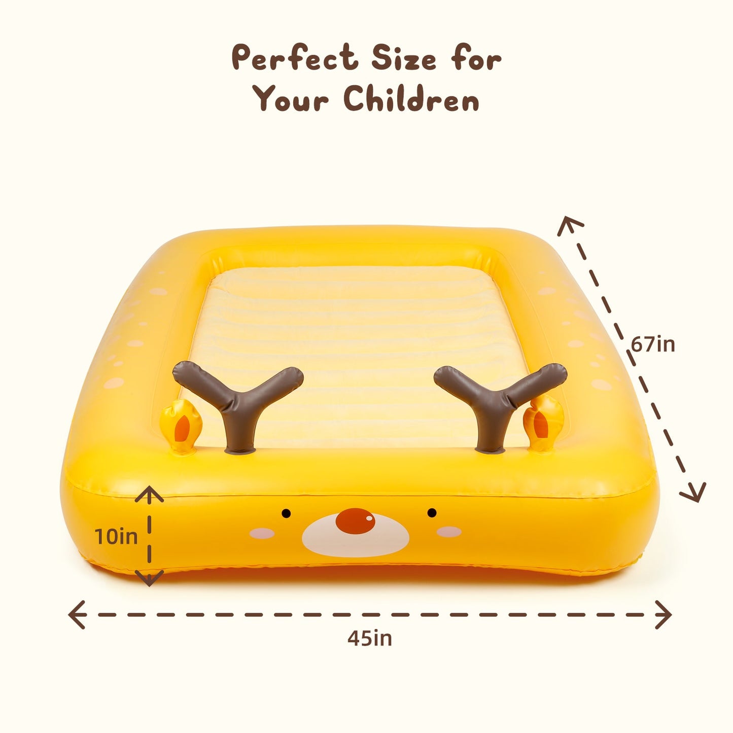 Kids Inflatable Bed Toddler Travel Bed w/ 4 Sides Portable Air Mattress