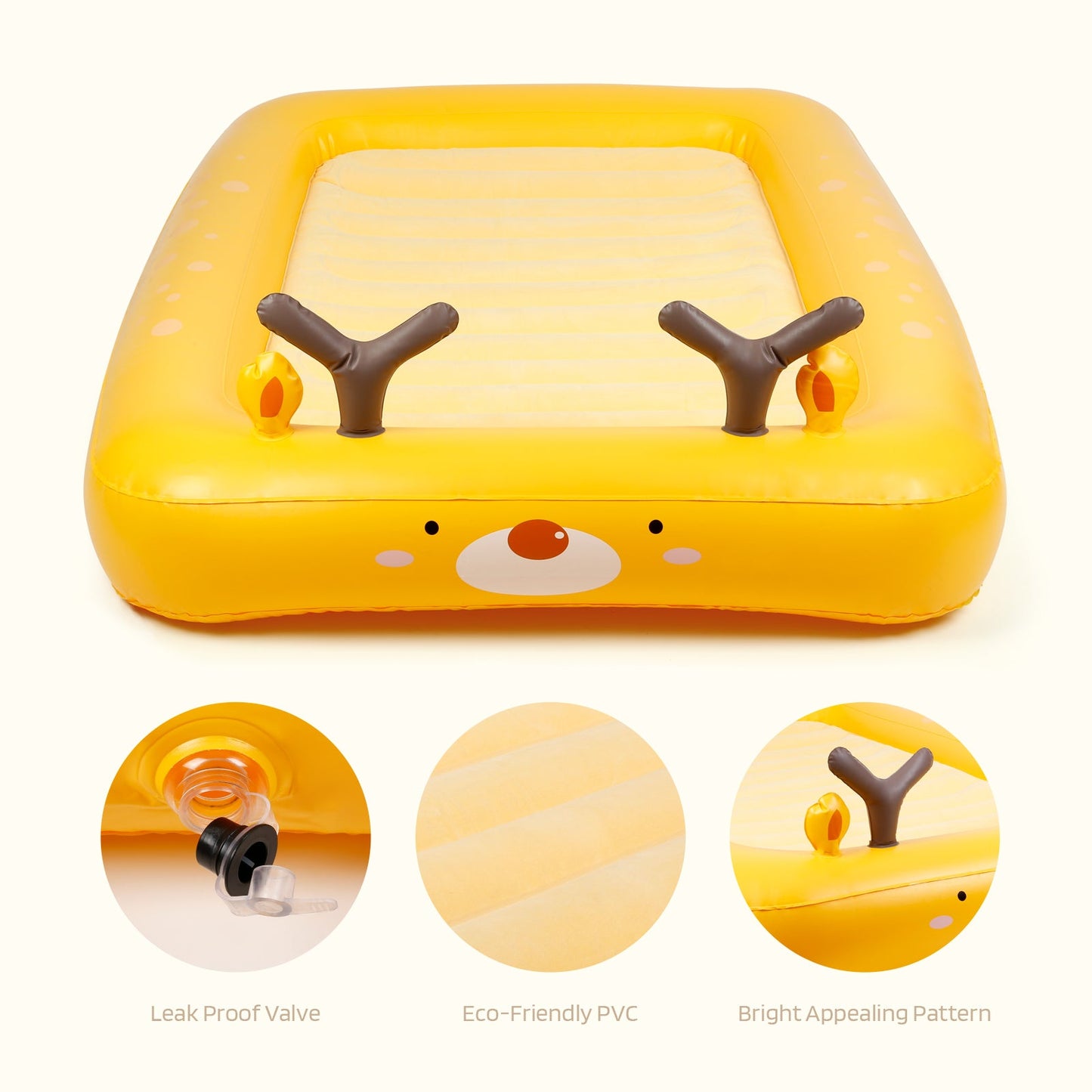 Kids Inflatable Bed Toddler Travel Bed w/ 4 Sides Portable Air Mattress