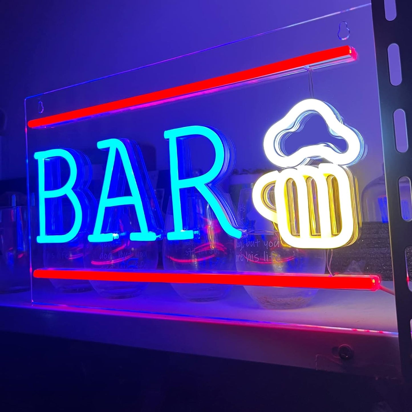Bar Neon Sign, Beer LED Neon Light for Wall Decor, USB Powered Neon Bar Signs, Acrylic Bar Neon Lights for Man Cave, Bedroom, Home Bar, Store, Club, Bistro, Party, Christmas Gifts (Bar)