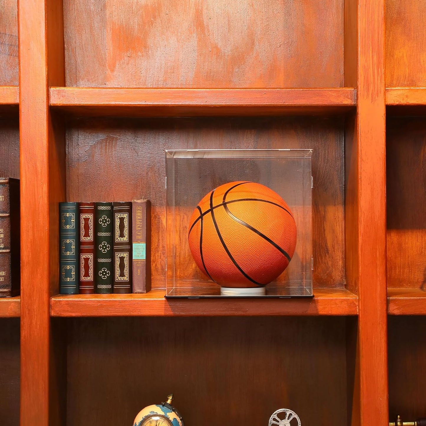 Clear Self-Assembly Acrylic Display Case Transparent Dust Proof Protection Showcase for Boy Figurine Toys Collectibles Figures Basketball(12 x 12 x 12 Inch)