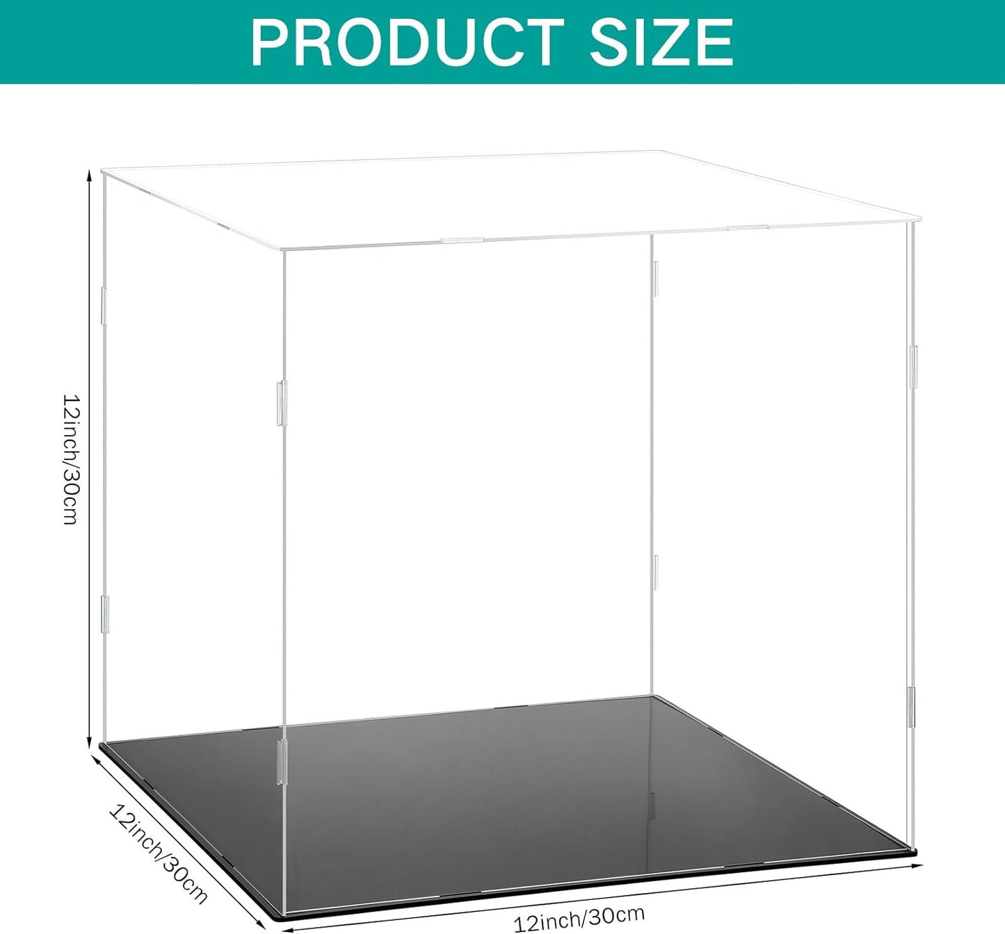 Clear Self-Assembly Acrylic Display Case Transparent Dust Proof Protection Showcase for Boy Figurine Toys Collectibles Figures Basketball(12 x 12 x 12 Inch)