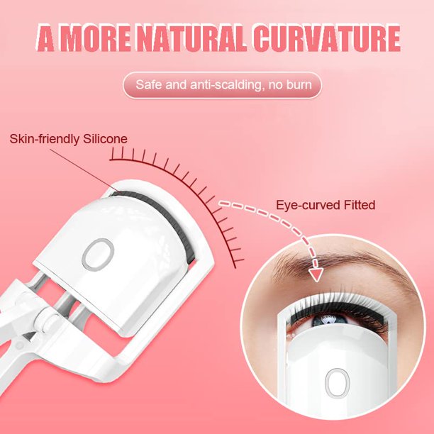 Rechargeable Electric Eyelash Curler – Long-Lasting Heated Curler for Natural Lashes w/ Quick Pre-Heat