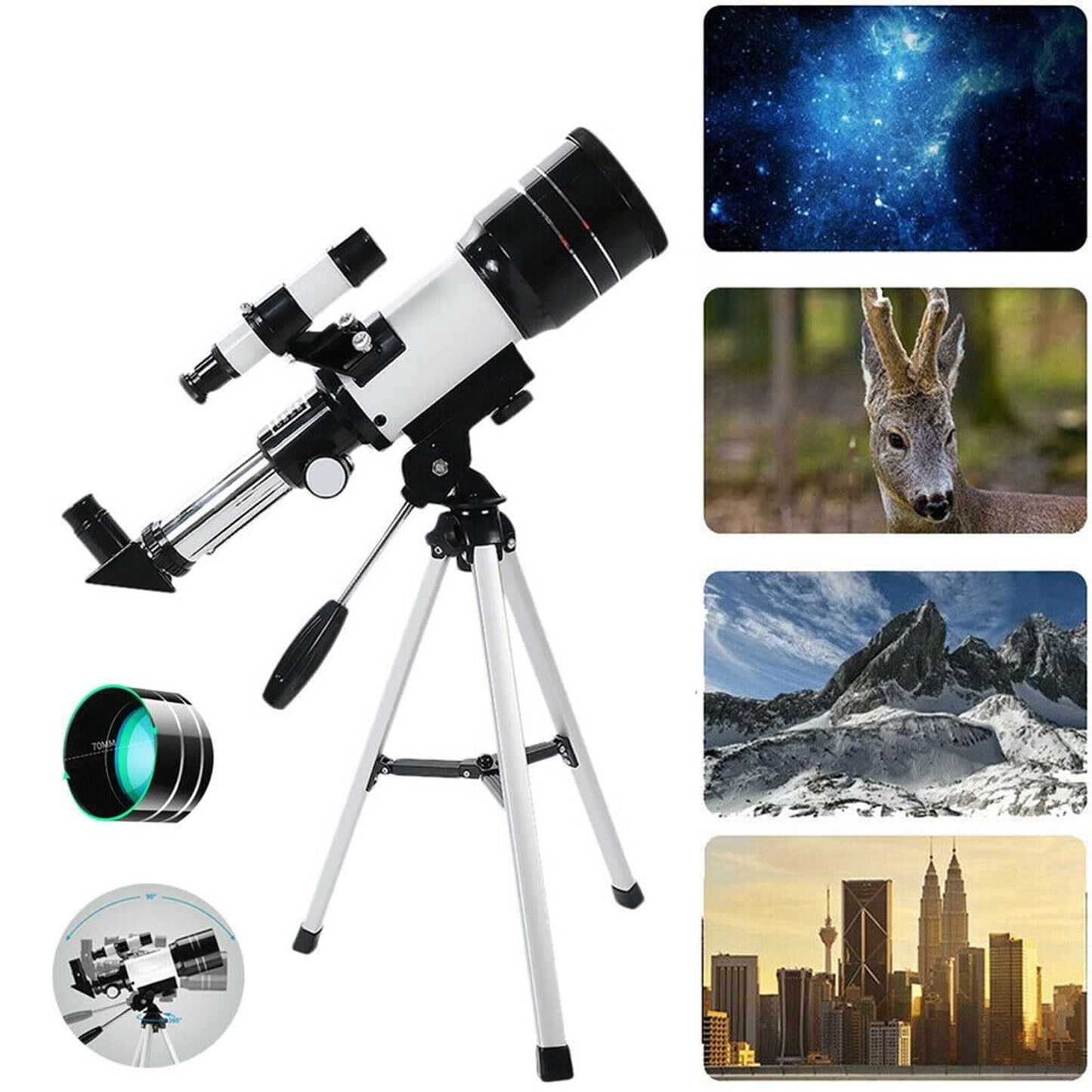 Telescope for Kids & Beginners, 70mm Aperture 300mm Astronomical Refractor Telescope