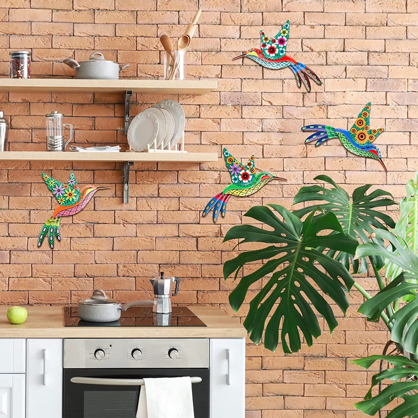 4 pcs Metal Hummingbird Wall Decoration