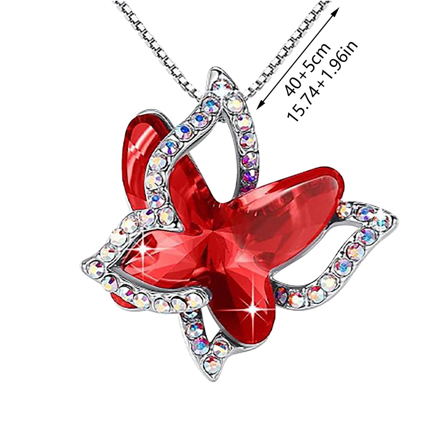 Crystal Butterfly Necklace for Women