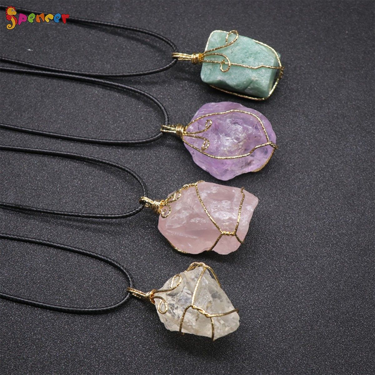 Natural Raw Amethyst Stone Pendant Necklace