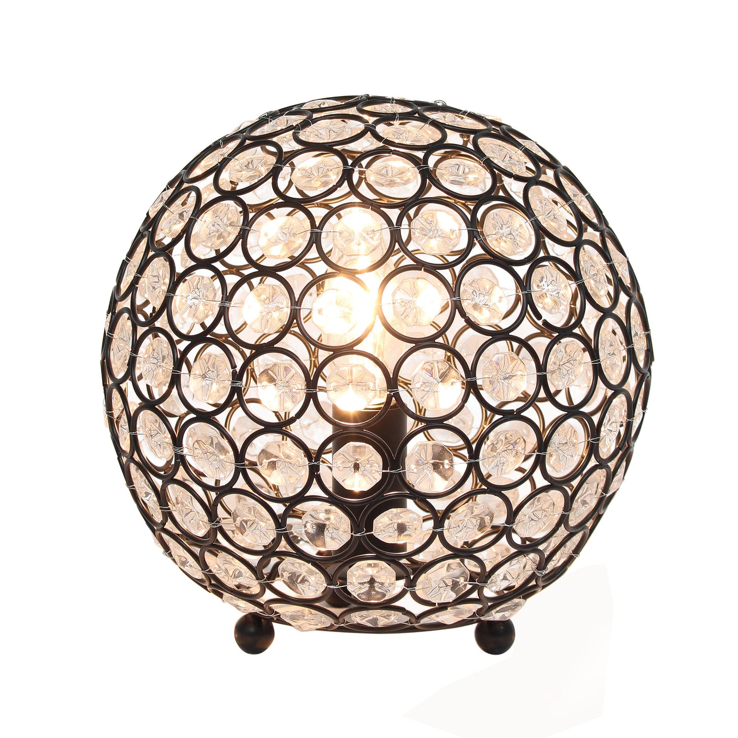 Elegant Designs Elipse 8 Inch Crystal Ball Sequin Table Lamp