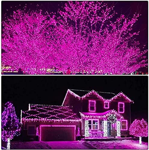 300 LED Valentines Day Decor Lights, 108ft Plug in Pink Lights, 8 Modes