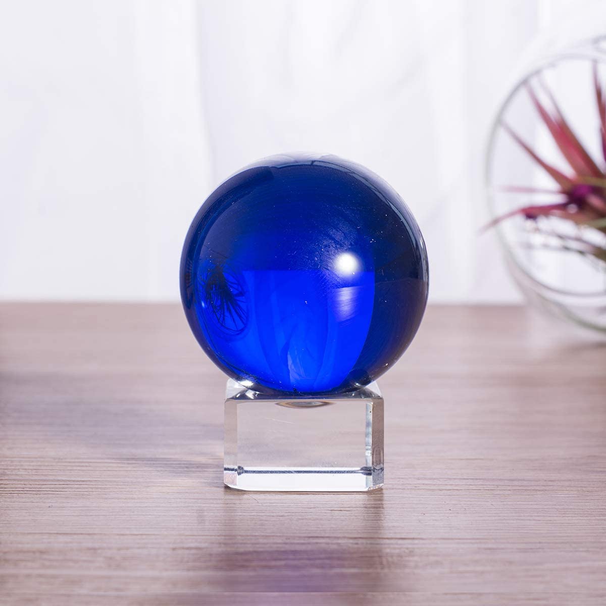 50mm(2 inch) K9 Solid Crystal Ball with Free Stand Suncatcher (Blue)