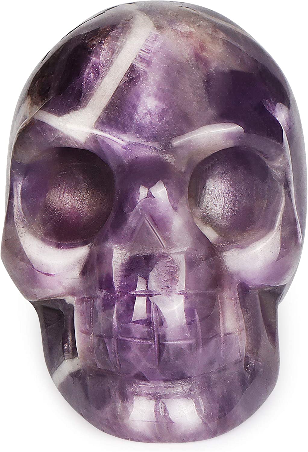 2.0" Amethyst Crystal Skull Head Statue Healing Figurines, Carved