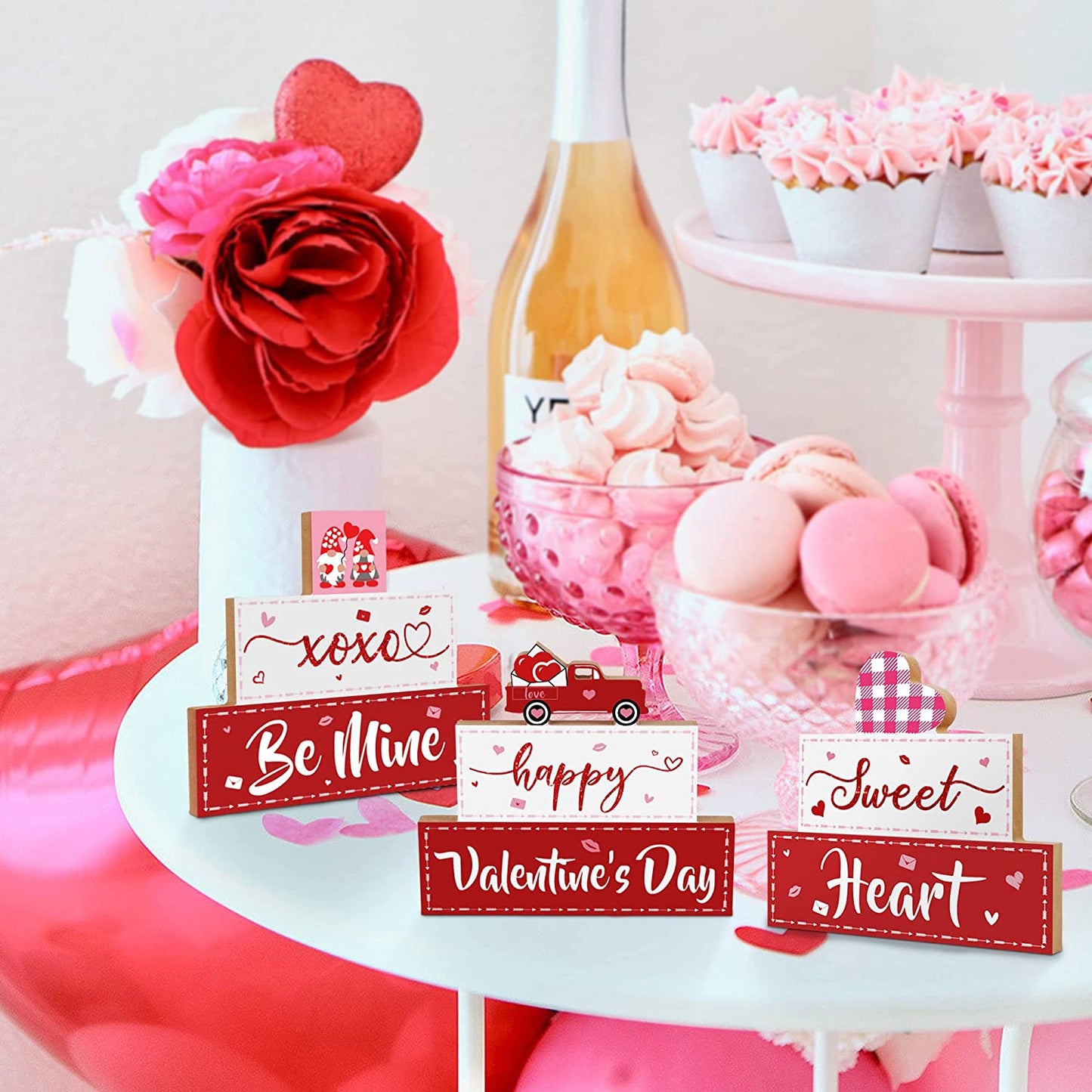 3 PCS Happy Valentine's Day Wooden Sign,  XOXO Be Mine, Sweet Heart