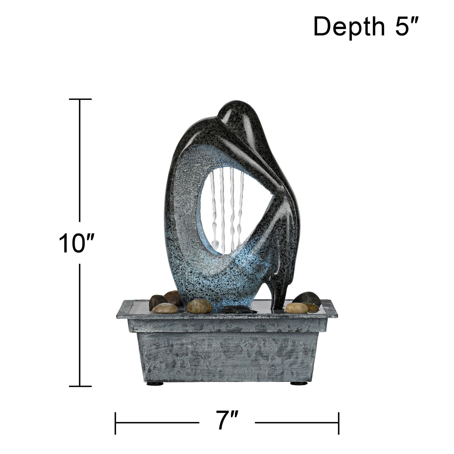 10" Modern Tabletop Water Fountain w/ LED Light