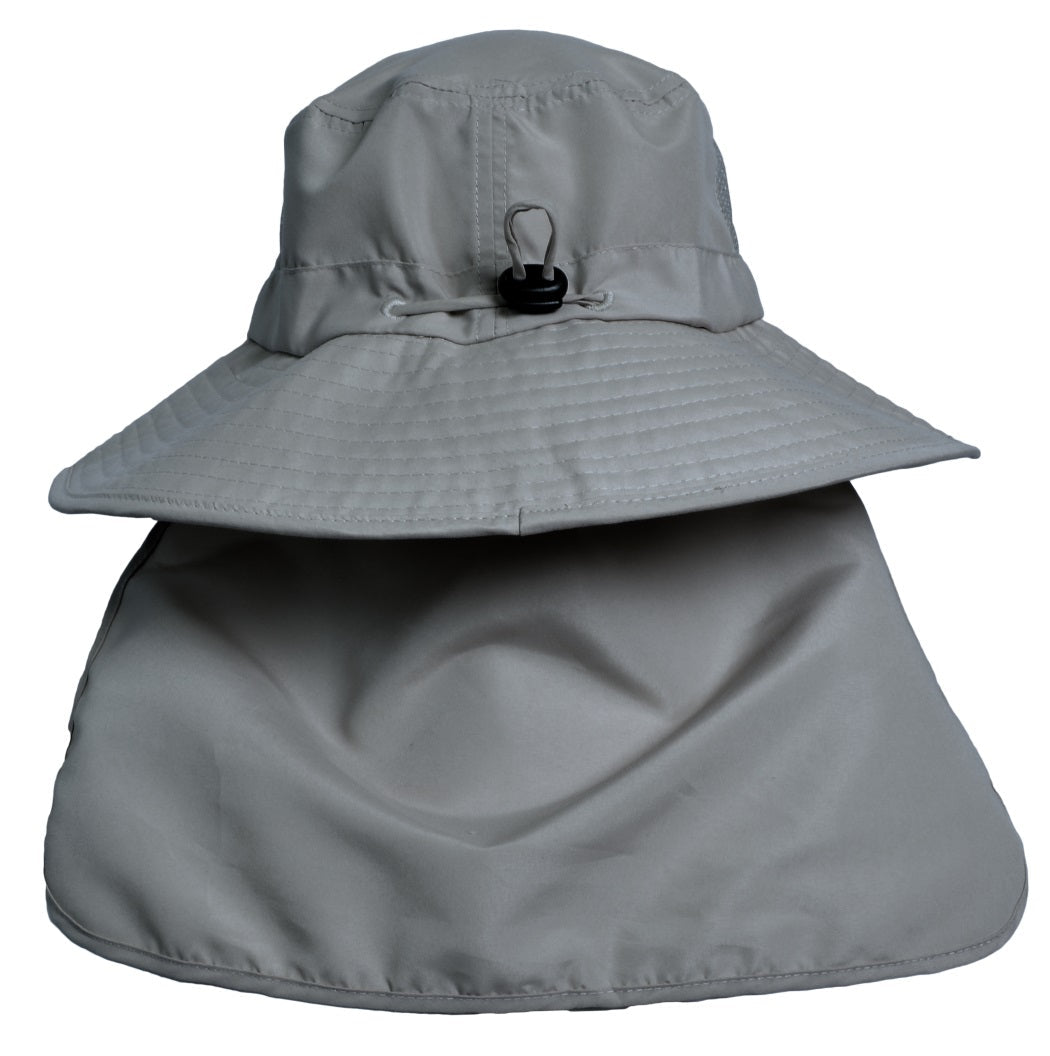 Sun Protection Fishing Cap ww/ Neck Flap Wide Brim Hat