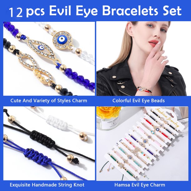 12 PCS Evil Eye Bracelets Best Friend Bracelets Matching Couple Bracelet