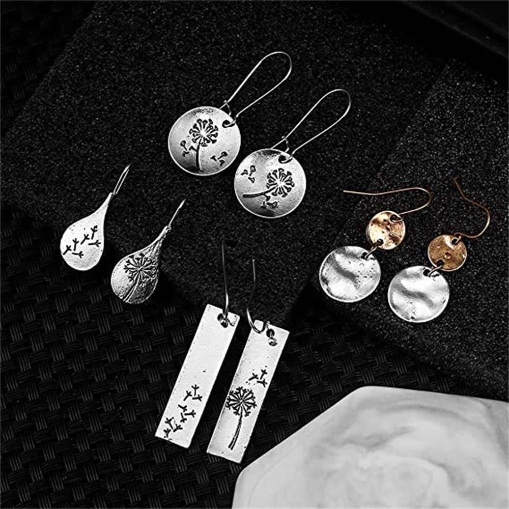 14 Pairs Teardrop Druse Crystal Drop Dangle Hoop Earring Jewelry Set