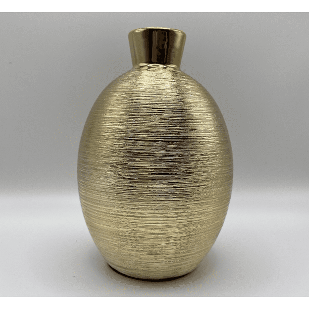 6"  Elegant Ceramic Gold Vase for Home Decoration