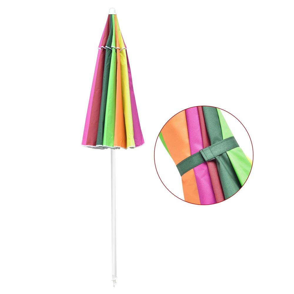 75" Multi-color Round Beach Umbrella