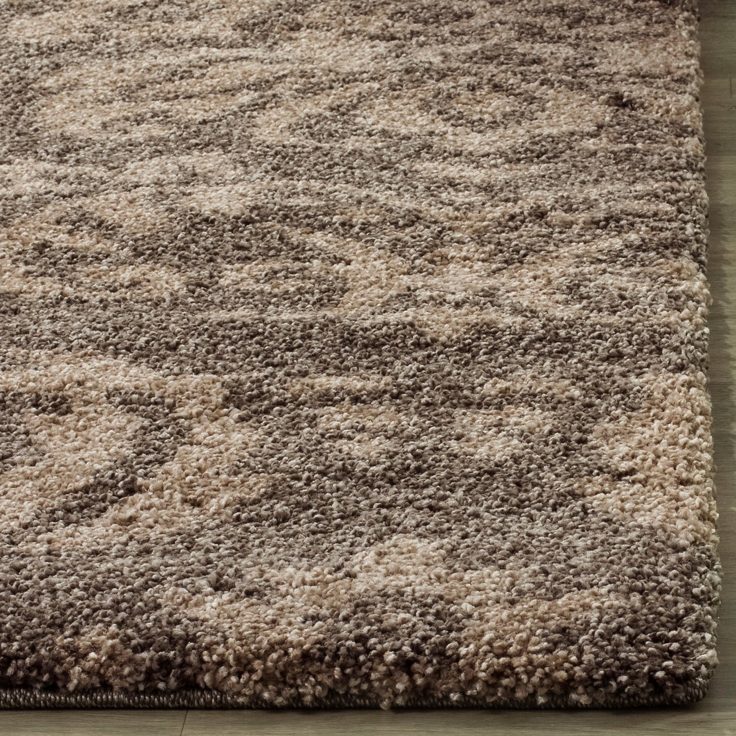 Florida Desmond Damask Plush Shag Area Rug, Smoke/Beige, 3'3" x 5'3"